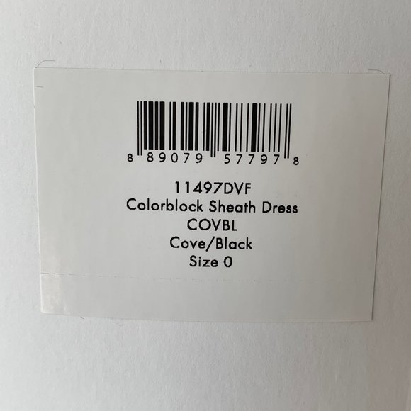 Diane Von Furstenberg Colorblock Sheath Dress NWT Size 0 - Picture 8 of 9